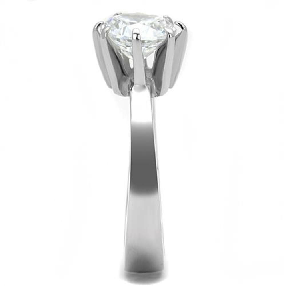 2.04 Ct Zirconia Stainless Steel Engagement Ring - Picture 4 of 4